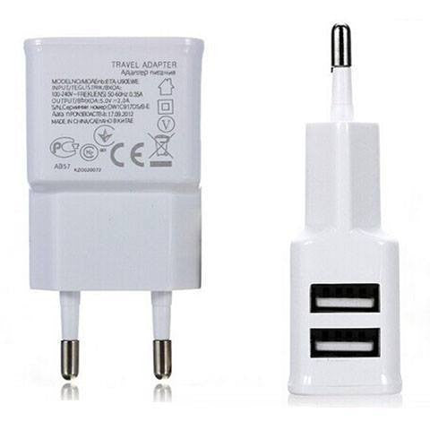 Accessories - 2A Dual 2 Ports USB EU Wall Charger Adapter