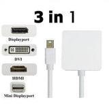 Accessories - 3 In 1 Mini Displayport To DP DVI HDMI Cable