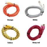 Accessories - Extra Long (10 Ft) Fiber Cloth Sync & Charge USB Android Cable