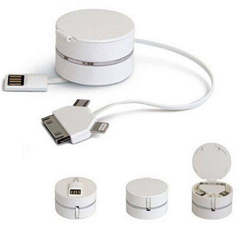 Accessories - Round Box Single Pull Retractable USB Cable