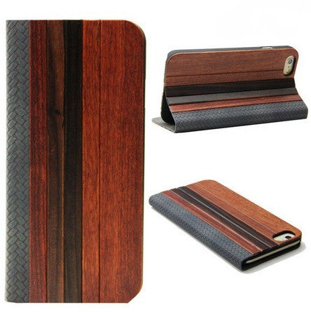 Electronics - Wood Real PU Leather Case For IPhone 6